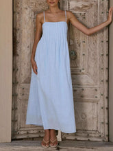 Pleated Bodice Midi Cami Dress
