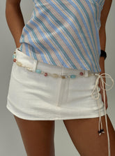 Angeleah Bead Detail Wrap Belt Blue / Beige