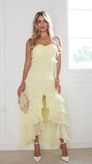 Lunette Strapless Ruffle Maxi Dress
