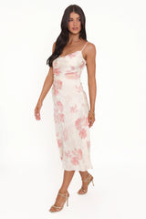Sandrine Midi Dress - Pink Floral