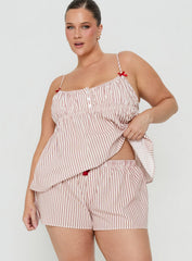 Chill Club Sleep Boxer Shorts Red / White Stripe Curve