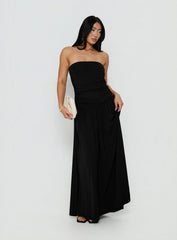 Adalisa Strapless Ruched Maxi Dress Black