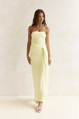 Follow You Strapless Maxi Dress Yellow