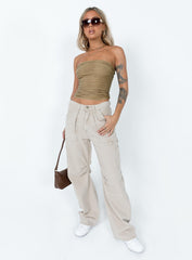 Cecile Strapless Top Mushroom