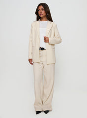 Crowd Pleaser Oversized Blazer Cream