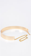 Metal Plate Waist Belt - Gold