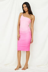 No Caution Midi Dress Pink