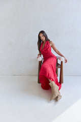 More And More Halter Maxi Dress Red