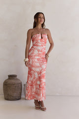 Dreaming Of Days Strapless Maxi Dress Orange