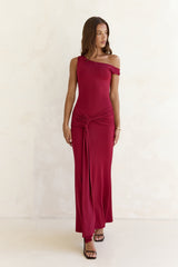 Hold Me Close Off Shoulder Maxi Dress Burgundy