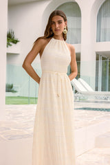 Different Dreams Halter Maxi Dress Cream