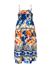 Plus Size Floral Print Spaghetti Strap Maxi Dress