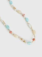 Angeleah Bead Detail Wrap Belt Blue / Beige