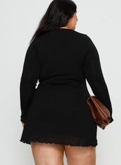 Dejonge Long Sleeve Ring Mini Dress Black Curve