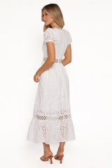 Melania Midi Dress - White