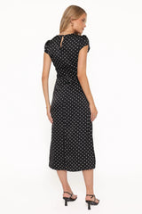 Lisbeth Midi Dress - Black Polka Dot
