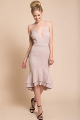 Avery Thin Strap Wedding Guest Dress Blush