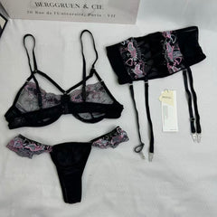 Embroidered Netting Three-Piece Set