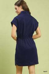Umgee Dolman Sleeve Zip Detail Dress