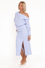 Broderick Midi Dress - Blue Stripe