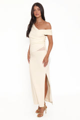 Edie Off Shoulder Midi Dress - Butter Yellow