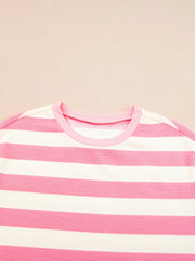 Stripe Cap Sleeve Pocketed Shift Dress