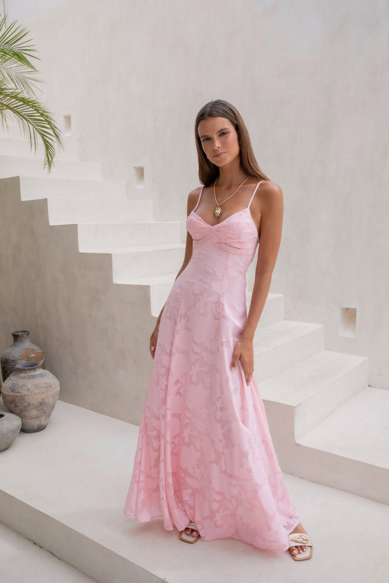 Lost In The Skies Maxi Dress Pink