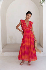 Sunset Picnic Maxi Dress Pink