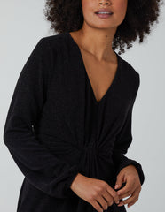 Metallic Tie Back Dress