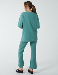 Waffle Trouser And T-Shirt (Set)