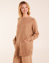 Pocket Slash Neck Jumper