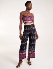 Aztec Woven Belted Bandeau Jumpsuit