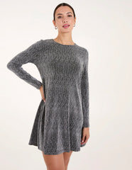 Metallic Diamante Swing Dress