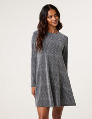 Metallic Diamante Swing Dress