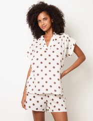 Cheesecloth Polka Dot Short Set