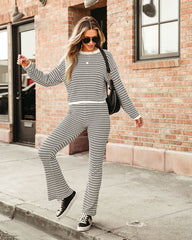 Chill Out Posh Knit Stripe Long Sleeve Top
