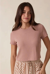 Everyday Gal Ribbed Tee Rose