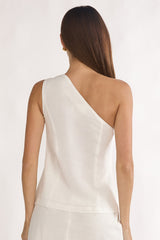 Alessora One Shoulder Top White