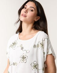 Embroidered Flower Top