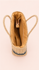 Pam Faux Straw Tote Bag - Ivory