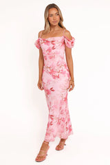 Esther Midi Dress - Pink Floral