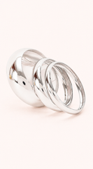 High Shine Stacked 3 Piece Bangle Set - Silver