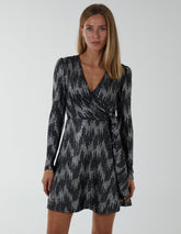 Fixed Wrap Skater Dress With Tie