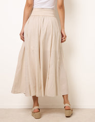Godet Hem Jersey Waist Skirt
