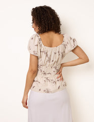Embroidery Peplum Blouse