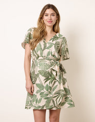 Wrap Front Sarong Mini Dress