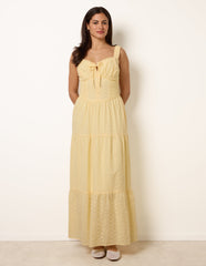 Broderie Button Down Maxi Dress