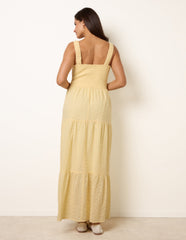 Broderie Button Down Maxi Dress