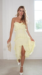 Lunette Strapless Ruffle Maxi Dress
