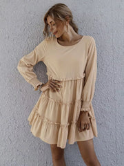 Ruffle Tiered Long Sleeve Mini Dress